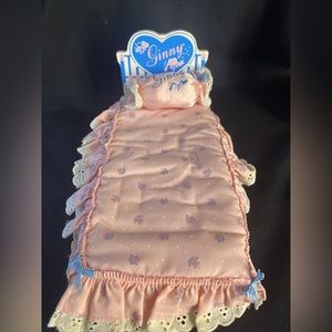 Vogue Ginny Doll Bed With Mattress Pillow & Spread Comforter Set